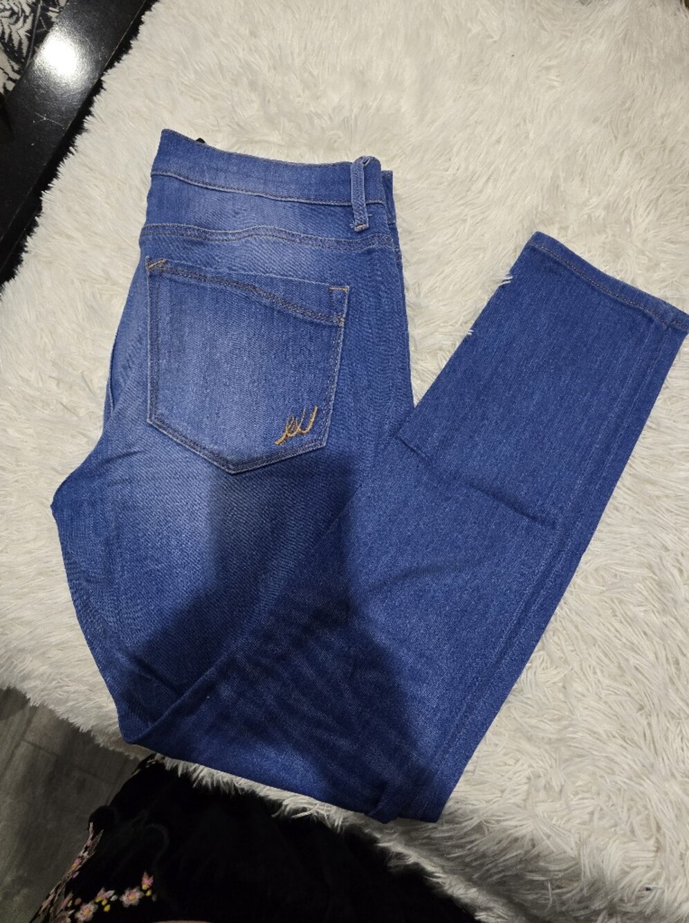 Express Women's Skinny Jeans in Deep Blue Denim